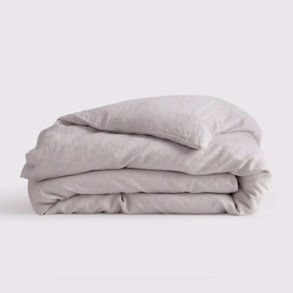 NWOT Quince European Linen Queen Duvet Cover in Light Grey - Picture 6 of 6